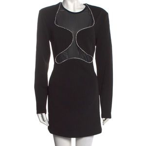 Misha Collection black mini dress with mesh cut out, NWOT